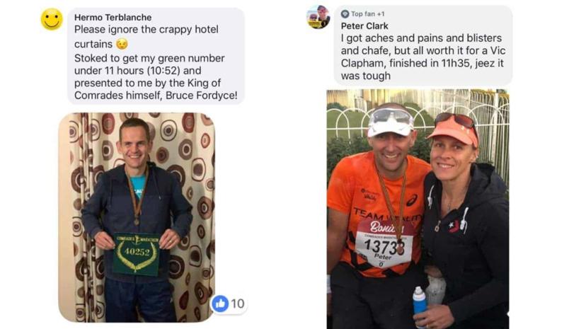Comrades Marathon finisher celebration