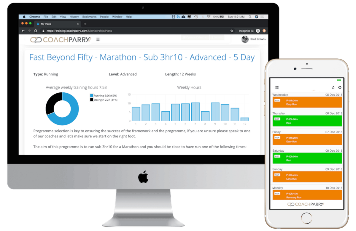 Faster Beyond 50 training app on multiple devices