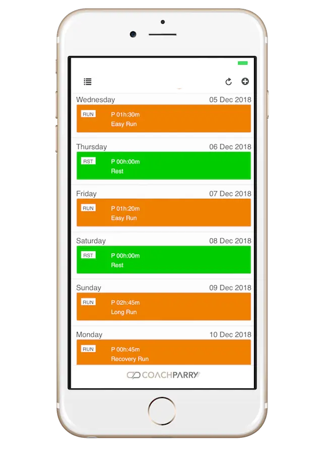 Training calendar